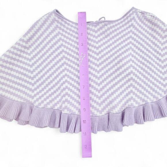 Helena Neiman Marcus Girls Knit Cape Poncho M Chevron Ruffle Princesscore Purple - Picture 9 of 11
